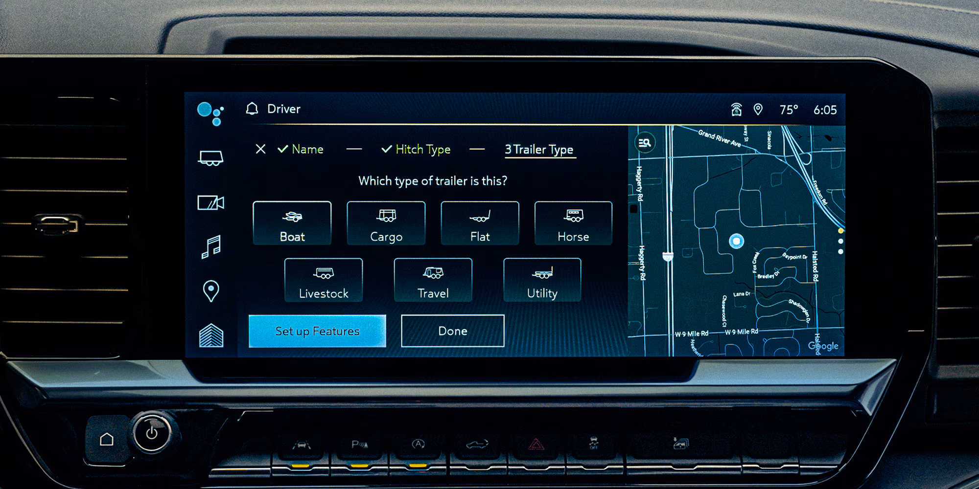 Interior View Of The In Vehicle Trailering App In The 2026 Chevy Silverado Hd