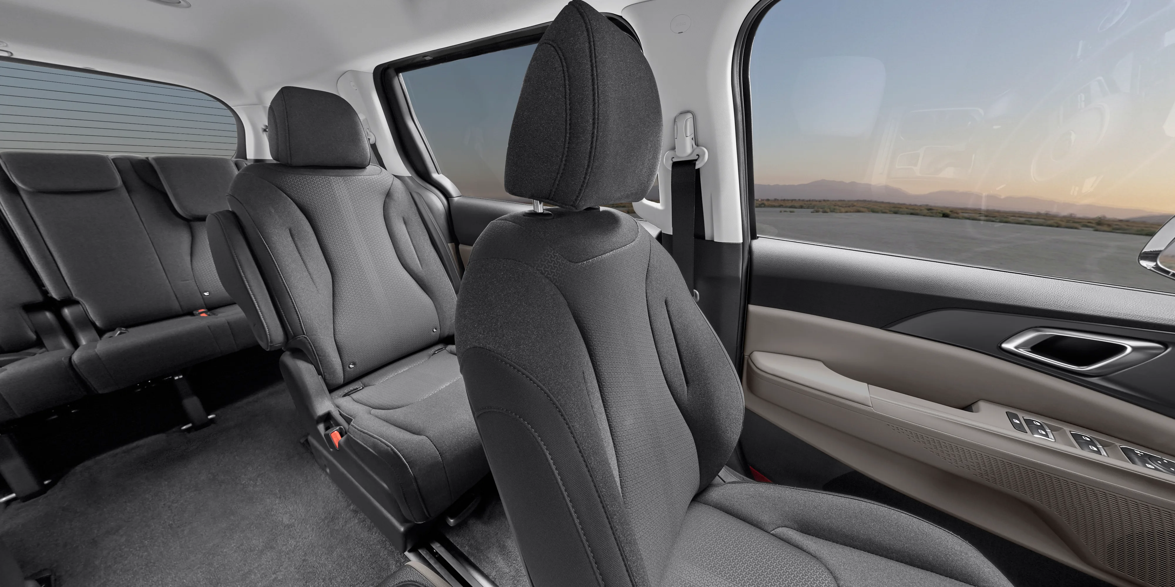 Interior Off Black And Taupe Two Tone Cloth Seat Trim Profile